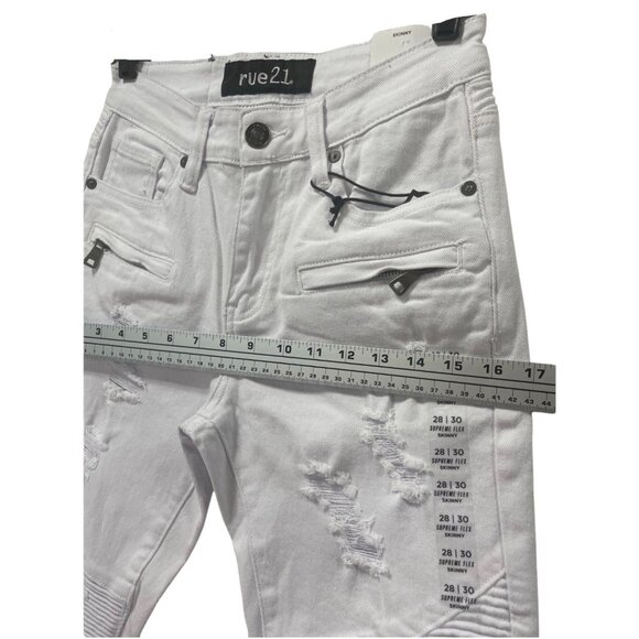 Rue 21 - Men's Supreme Flex Skinny Jeans Distressed - White - 28 x 30 - Picture 4 of 14
